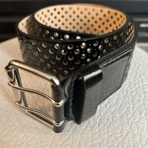 Calvin Klein Men’s Perforated Vegan Leather Belt. Size Small. 30-34 waist